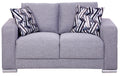 Love Seat Angy de 2 Plazas en Tela Gris con Cojines Decorativos