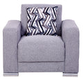 Sillón Angy Individual Tela Gris con Cojin Decorativo