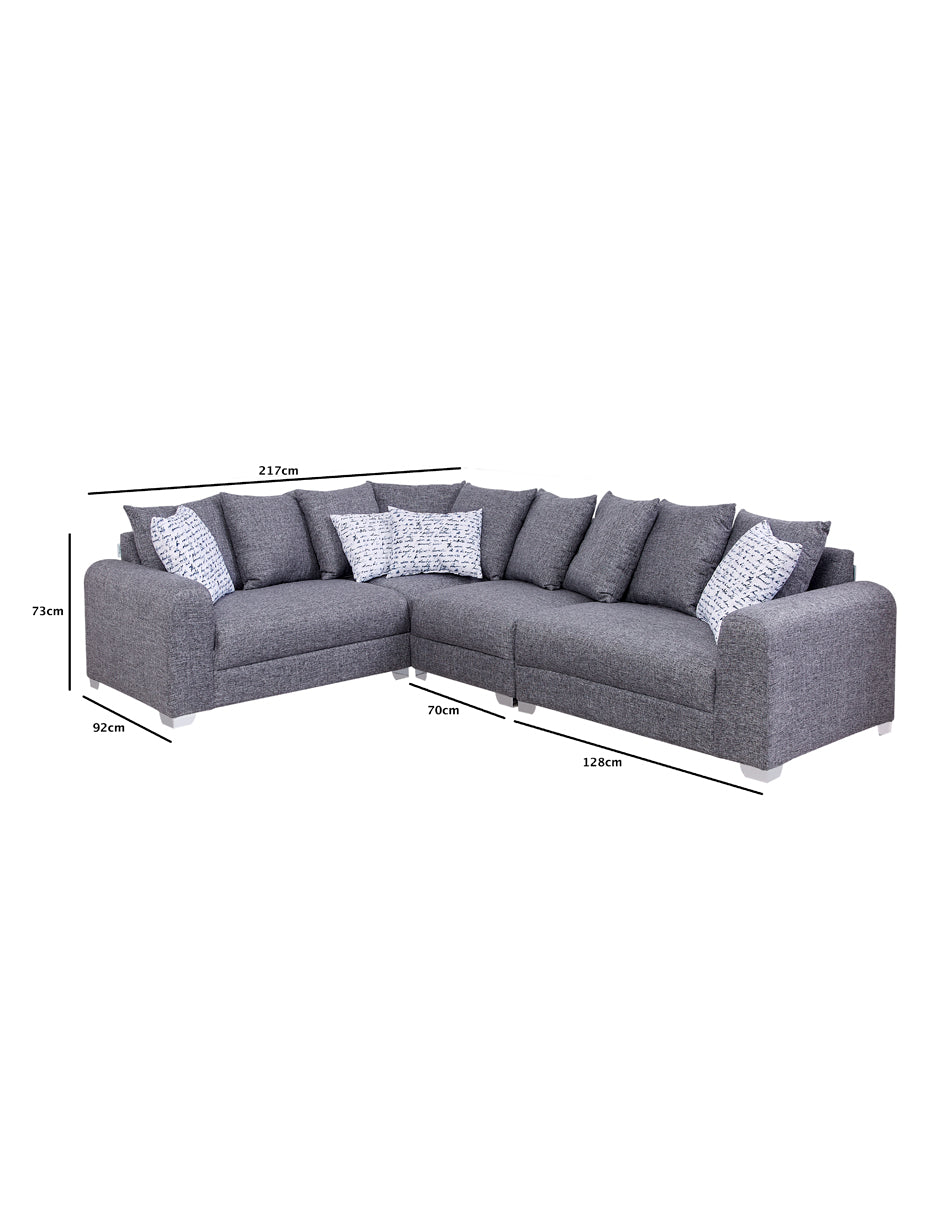 Sala Esquinera En L | Sillón + Sofá + Loveseat | Ágora con Cojines decorativos Incluidos