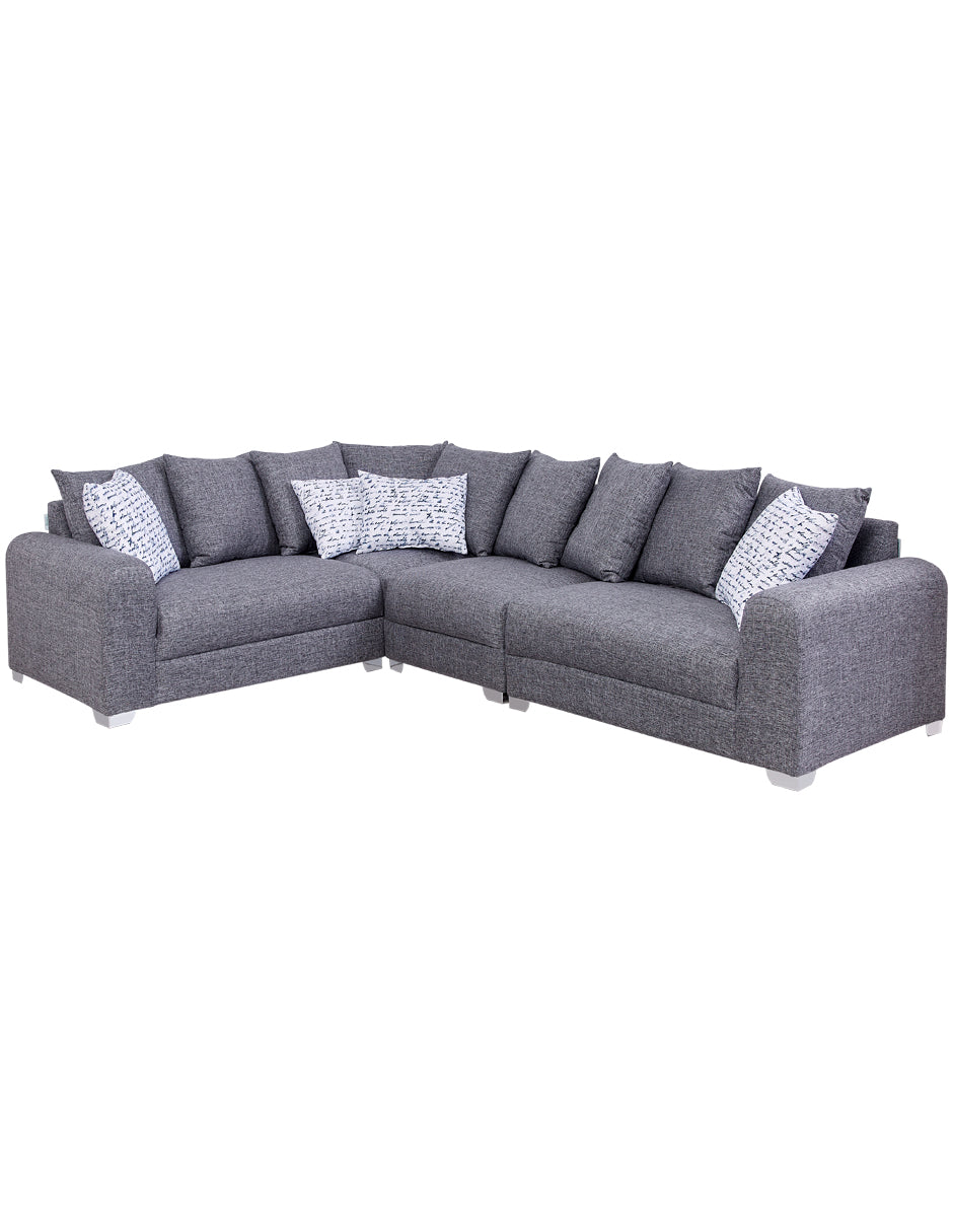Sala Esquinera En L | Sillón + Sofá + Loveseat | Ágora con Cojines decorativos Incluidos